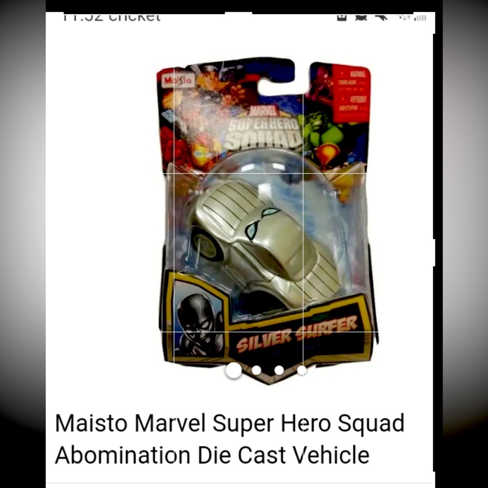 Marvel, superhero squad, car, diecast, vehicle Silver surfer